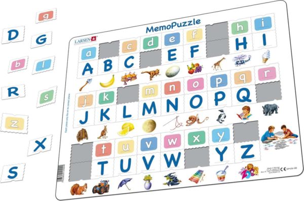 Maxi puzzle alphabet, 26 upper and lower case letters: English - Larsen