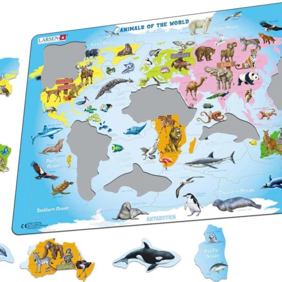Maxi puzzle animals of the world A34 - English - Larsen