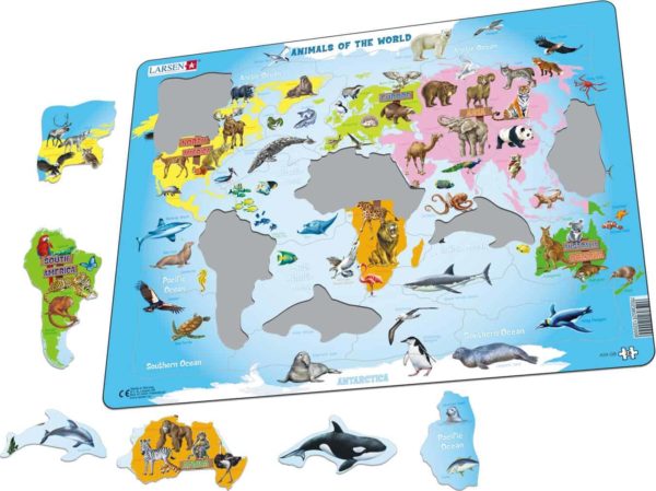 Maxi puzzle animals of the world A34 - English - Larsen