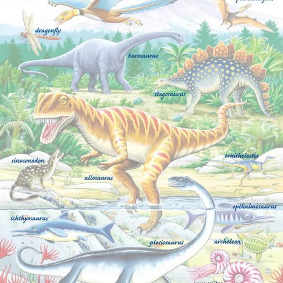 Maxi puzzle dinosaurs of the Jurassic period - Larsen