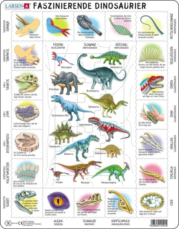 Maxi puzzle fascinating dinosaurs: German - Larsen