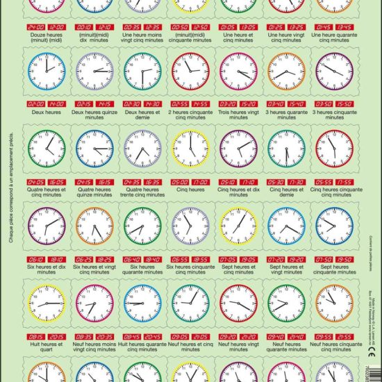 Maxi puzzle learn the clock: French - Larsen