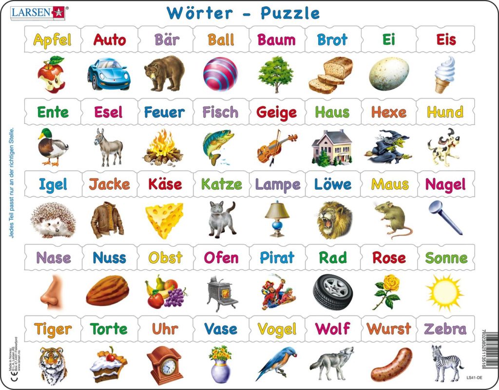 Maxi puzzle learn to read simple words: German - Larsen - Teia ...