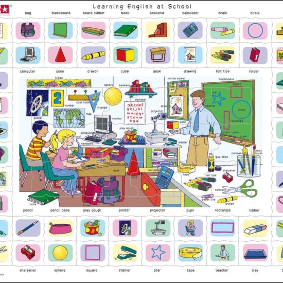 Maxi puzzle learning English at school - Larsen