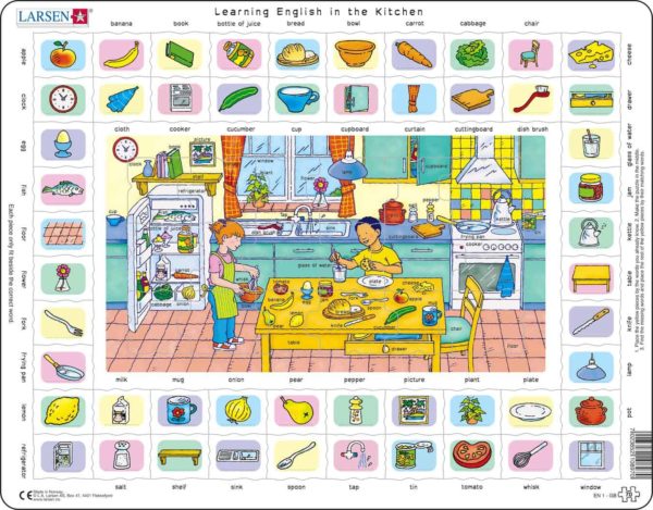 Maxi puzzle learning English in the kitchen - Larsen