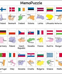 Maxi puzzle names, flags and capitals of 27 EU member states