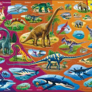 Maxi puzzle natural history triassic period to today: French - Larsen