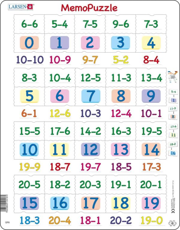 Maxi puzzle subtraction numbers 0-20 - Larsen
