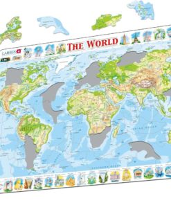 Maxi puzzle the world physical map: English - Larsen