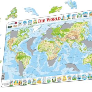 Maxi puzzle the world physical map: English - Larsen