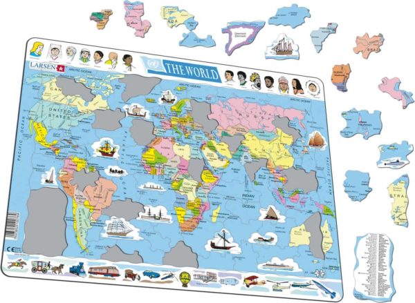 Maxi puzzle the world political map: English - Larsen