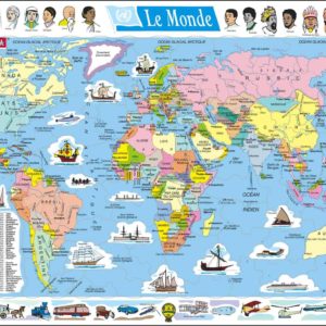 Maxi puzzle the world political map: French - Larsen