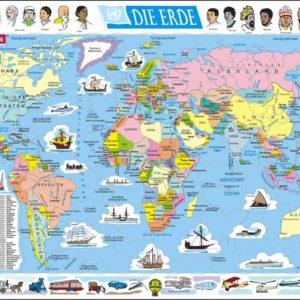 Maxi puzzle the world political map: German - Larsen