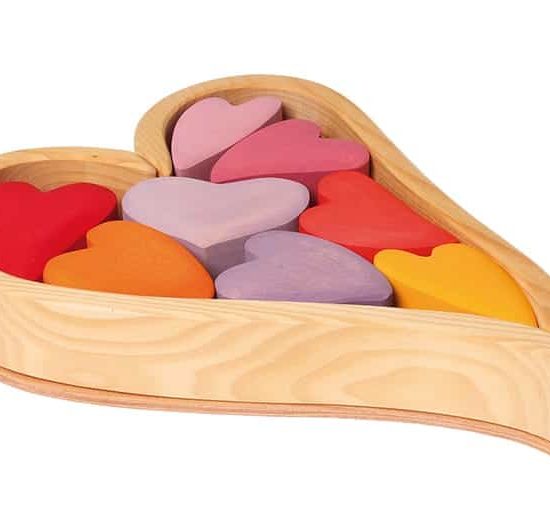 Handmade sustainable wooden toy Red hearts - Grimm's