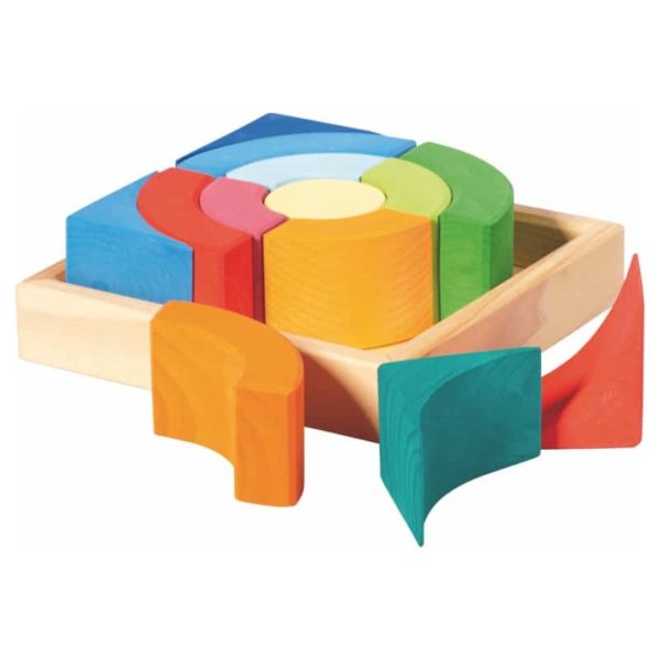 Wooden blocks- Baukasten Quadrat Kreise - Glückskäfer