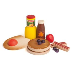 Realistic wooden play food American breakfast - Erzi