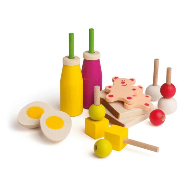Realistic wooden play food picnic assortment- Erzi