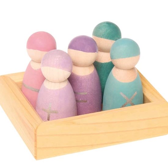 Handmade sustainable wooden educational toy Five math friends - Grimm's