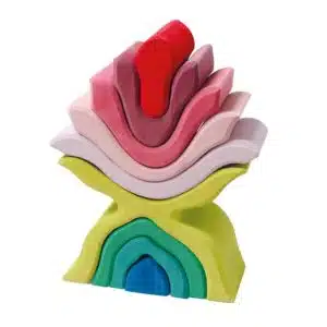 Blocs d'empilage en bois faits main en forme de fleur - Grimm’s