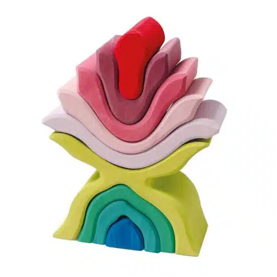 Blocs d'empilage en bois faits main en forme de fleur - Grimm’s