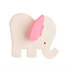 Pink Elephant Natural Teether : Organic Baby Toy - Lanco Barcelona