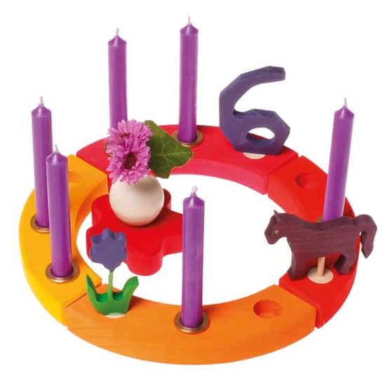 Purple horse decorative figure on ring - Grimm's