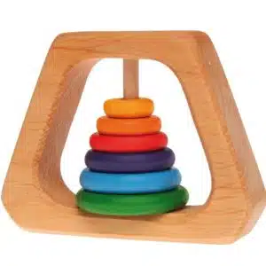 Hochet pyramidal arc-en-ciel en bois pour bébé - Grimm’s