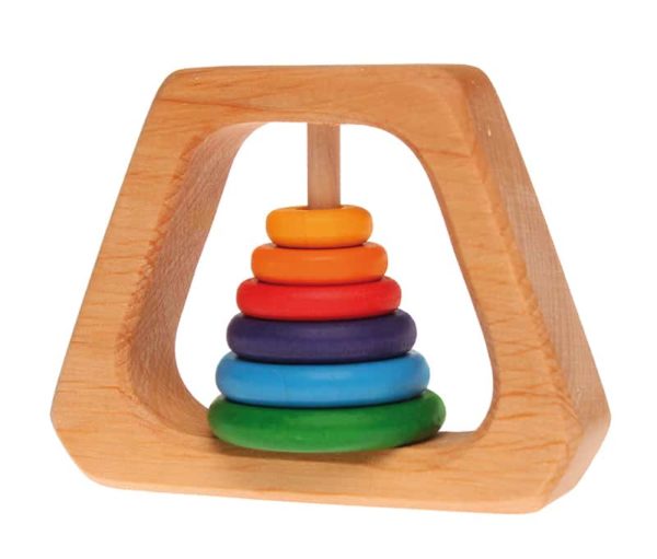 Wooden baby rattle Rainbow pyramid rattle - Grimm's