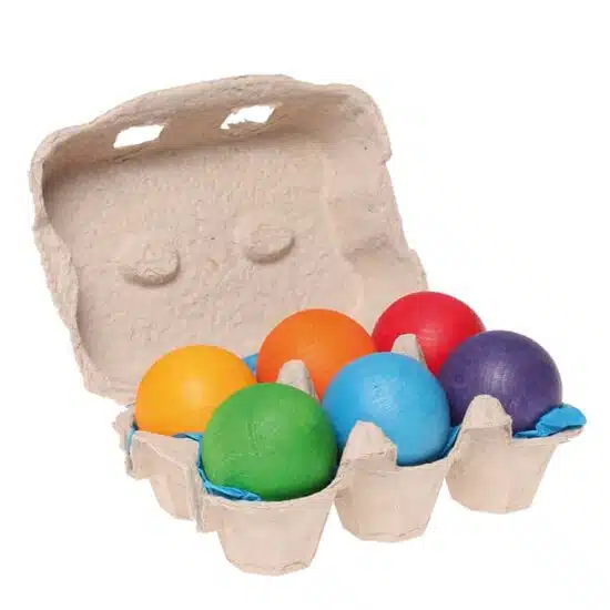 Jouet en bois durable fait main Boules en bois arc-en-ciel - Grimm's