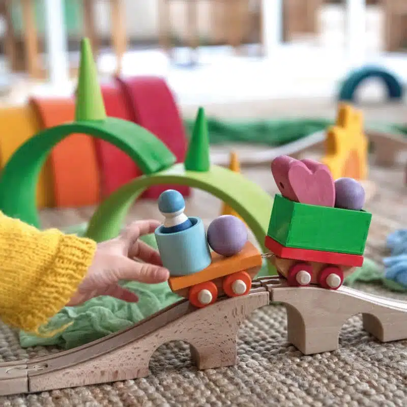 Les jouets en bois durables et respectueux de l’environnement de Grimm's pour les enfants