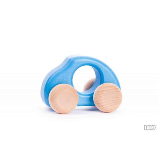Voiture Coccinelle bleu Véhicule jouet en bois durable fait à la main Bajo
