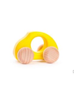 Beetle car yellow / Handmade sustainable wooden toy vehicle - Bajo