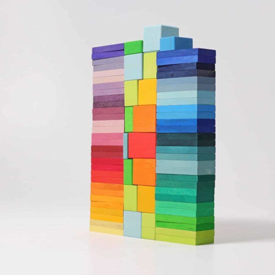Handmade sustainable wooden building blocks Colour charts rally - Grimm's