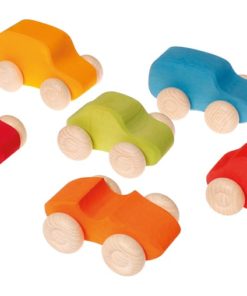 Coloured wooden cars / Handmade sustainable wooden toy vehicles – Grimm’s