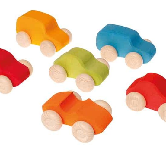 Voitures en bois colorées / Véhicules jouets en bois durables faits main - Grimm's