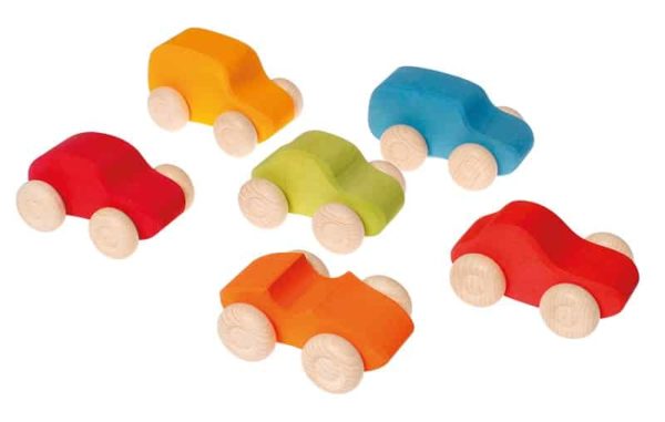 Voitures en bois colorées / Véhicules jouets en bois durables faits main - Grimm's