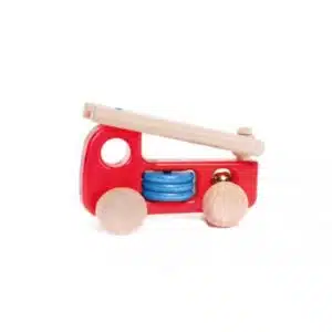 Handmade sustainable wooden toy Fire engine - Bajo