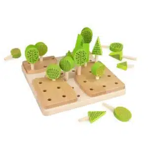 Handmade sustainable wooden toy landscaping set Forest Central Park - Bajo