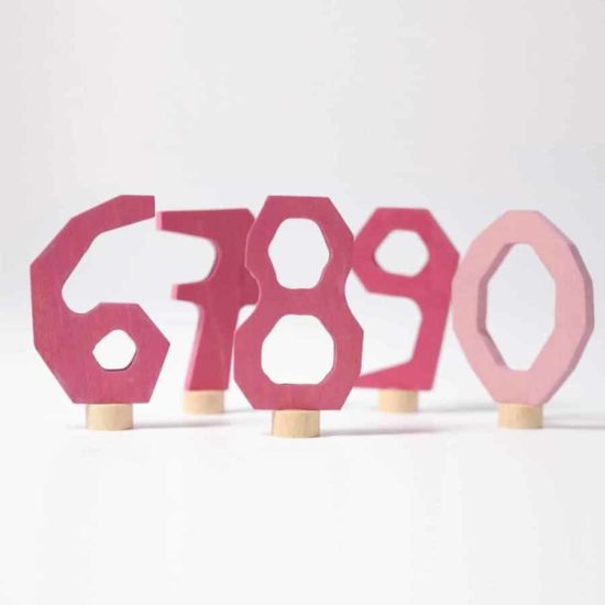 Waldorf birthday ring decorations Pink decorative numbers 6-9 and 0 - Grimm's