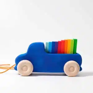 Handmade sustainable wooden toy vehicle Pull along truck - Grimm's