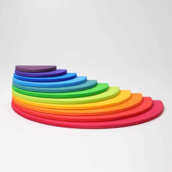 Handmade sustainable wooden creative puzzle Rainbow semi-circles - Grimm's