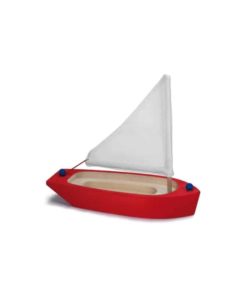 Red Hull Sailing Boat / Handmade wooden toy boat - Glückskäfer