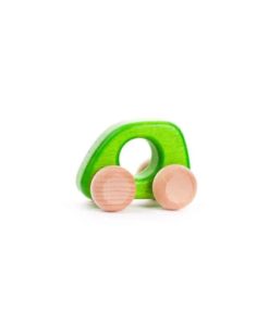 Handmade sustainable wooden toy vehicle Small green car - Bajo
