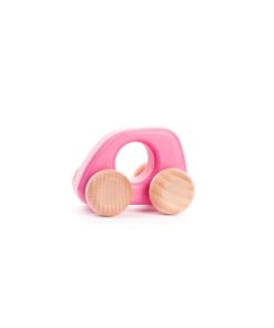 Small pink car / Handmade sustainable wooden toy vehicle - Bajo