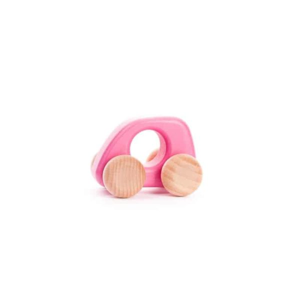 Small pink car / Handmade sustainable wooden toy vehicle - Bajo