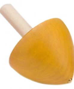 Toupie en bois jaune / toupie en bois faite main - Glückskäfer