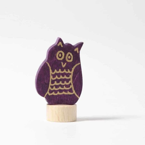 Owl decorative figure / Handmade wooden Waldorf birthday ring decoration - Grimm's