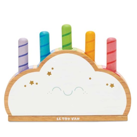sustainable solid wooden toy Rainbow cloud pop – Le Toy Van