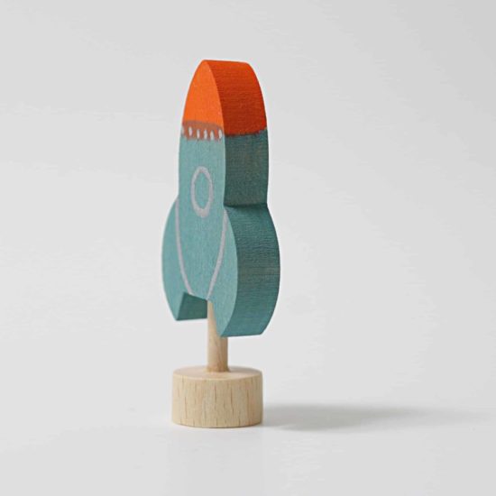 Rocket decorative figure : Handmade wooden Waldorf birthday ring decoration - Grimm's
