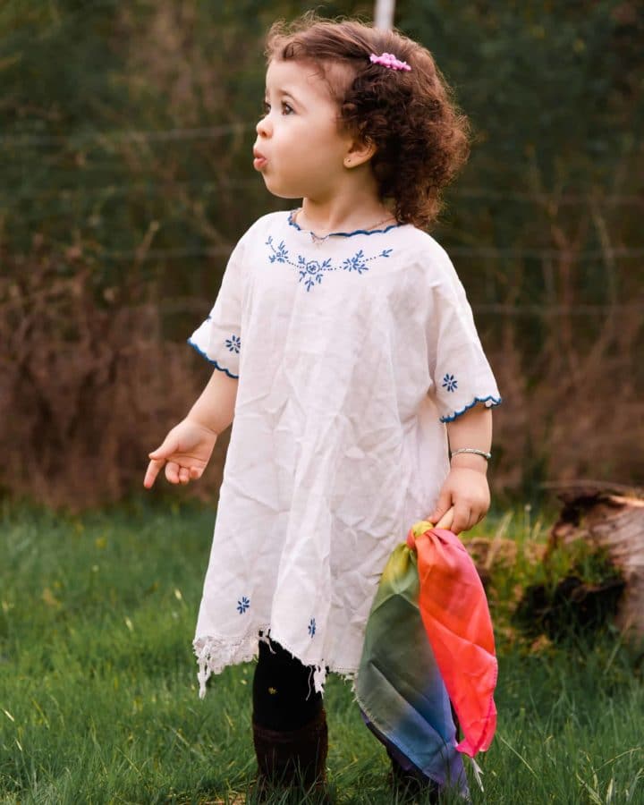 wood and silk teether